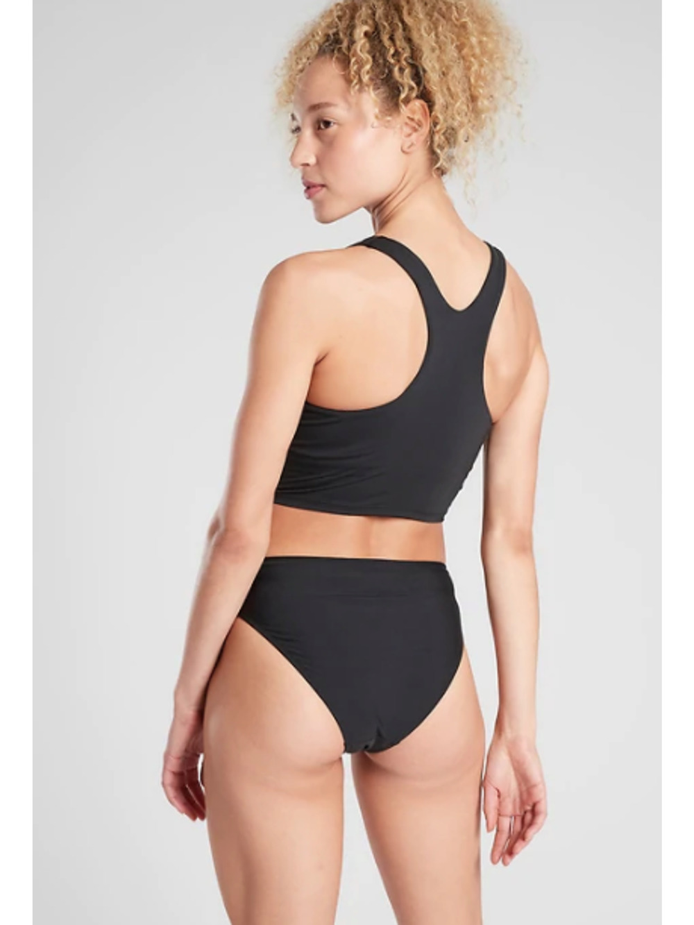 Athleta S D DD black Conscious Crop Bikini Top swim bathing suit tankini bra